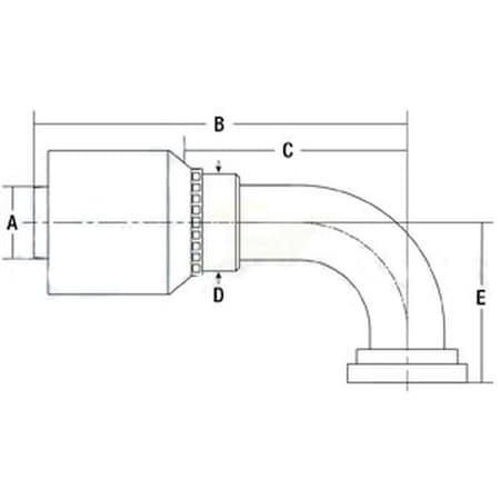 Aftermarket HW-C61 Code 61 Flange Head, 90-1/2 Elbow A-C6190-20-20-W-AI